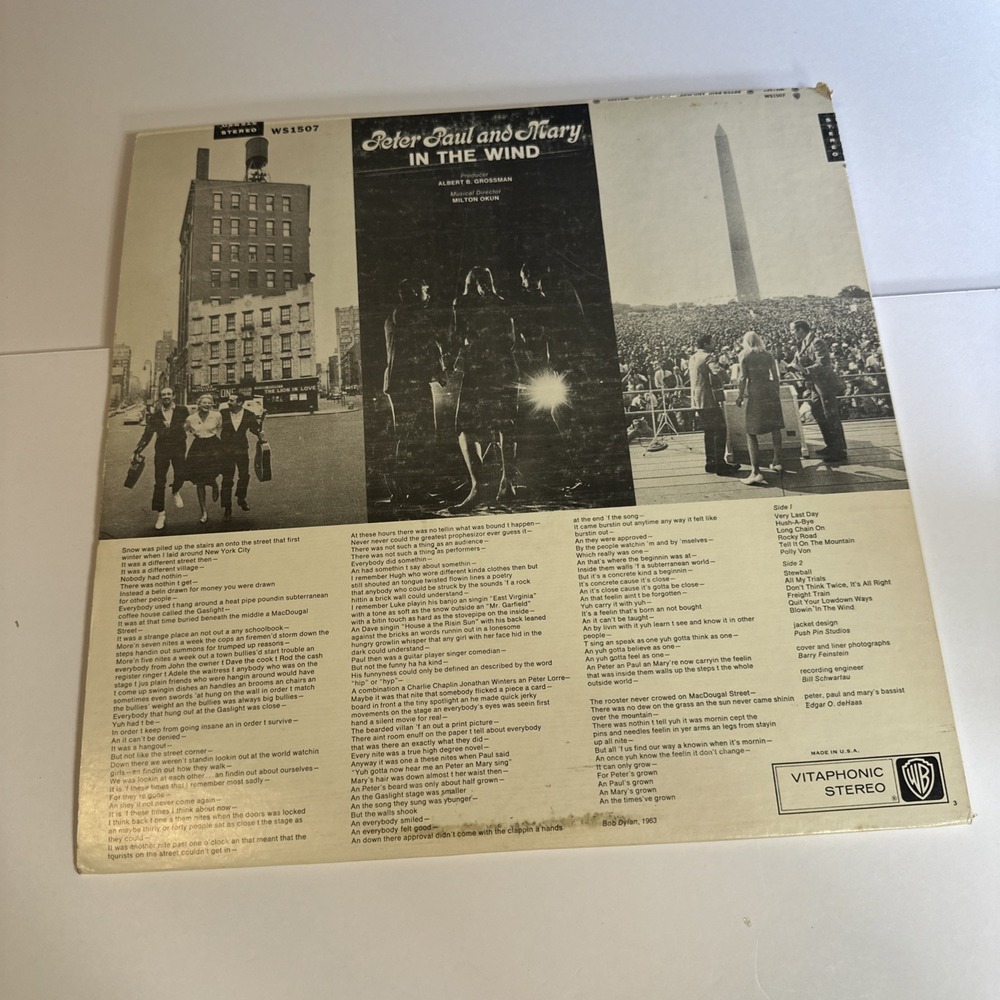 PETER PAUL & MARY "IN THE WIND" LP VINYL 1507 - Picture 2 of 3